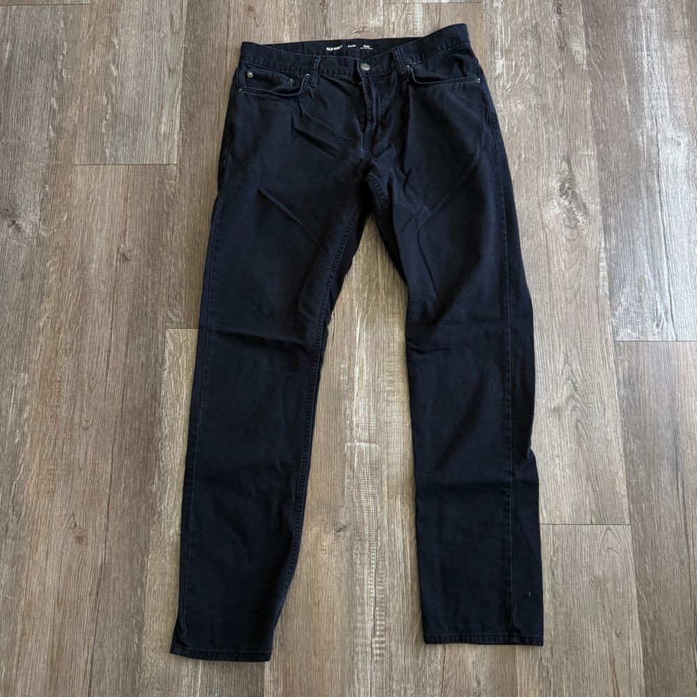 Old Navy Men's Slim Black Chino Pants Size 34x34